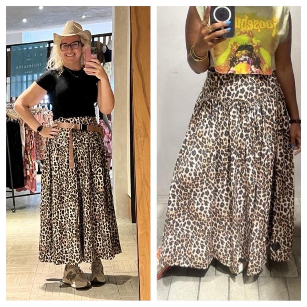 Anthropologie Mara Mara Leopard Print Basque Waist Drop Waist Maxi Skirt NWT - Picture 12 of 16